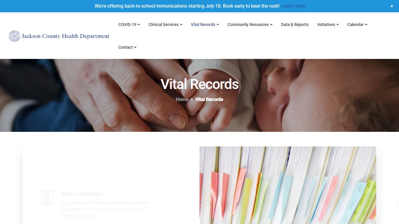 Vital Records - Jackson County Health Department